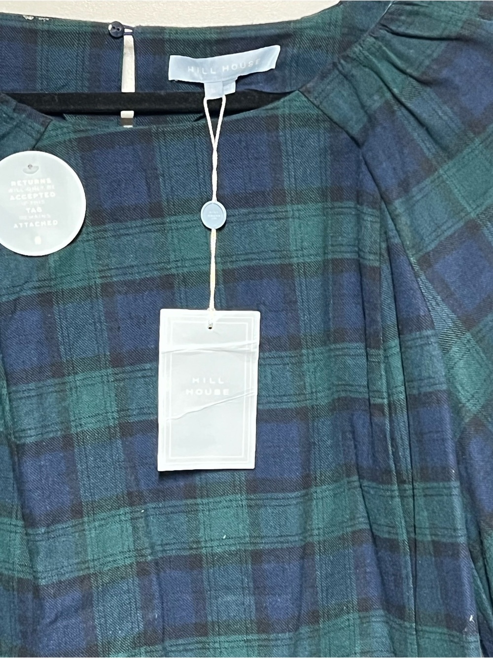 NWT Hill House Araminta Mini Dress Stewart Tartan plaid print Sz L - Picture 6 of 7